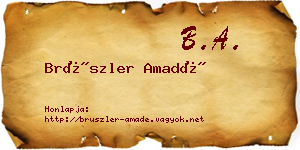 Brüszler Amadé névjegykártya